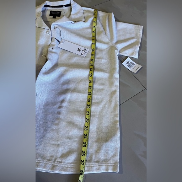 Malibu Beach Club By Drill Clothing Button Up Men’s S Beige New Tag Polyester - Picture 7 of 16